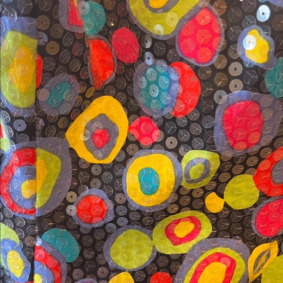 Vintage 1980’s A.J. Bari Colorful Sequin Dress with Black Tulle Sz 8 - Picture 4 of 8